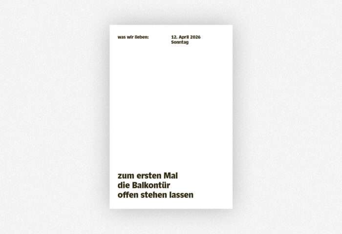 Beispiel-Blatt aus »was wir lieben 2026«