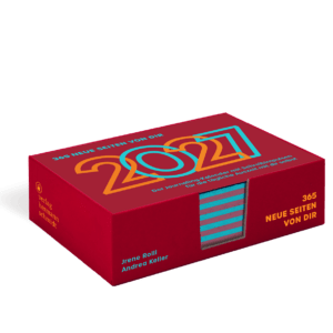 Produktabbildung Journaling-Kalender 2027 in orange, blau, rot