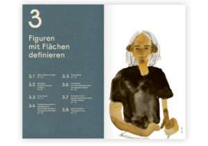 Doppelseite aus dem Buch »Menschen zeichnen«