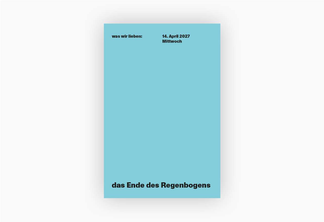 F_2 A GESCHICHTE.indd Musterblatt aus »was wir lieben« 2027: das Ende des Regenbogens